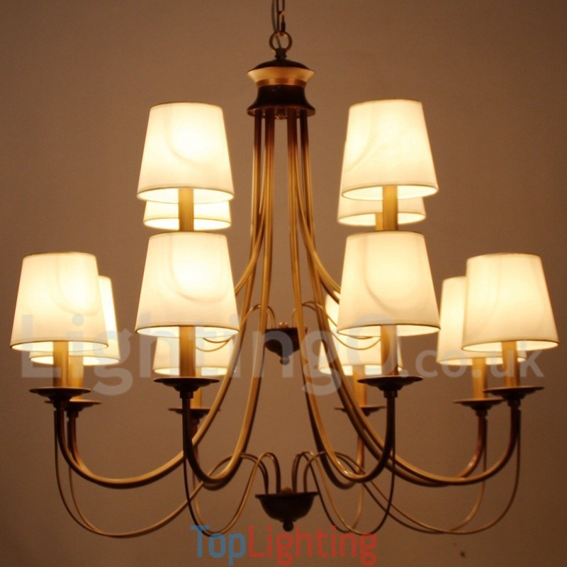 12 Light Rustic Mediterranean Style Modern Contemporary Candle Style Chandelier