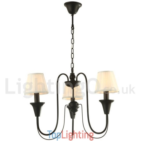 3 Light Black Retro Candle Style Chandelier 3 Light Black Retro Candle Style Chandelier