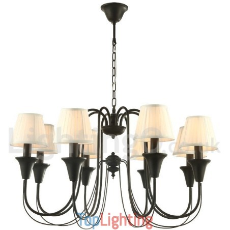 8 Light Black Retro Candle Style Chandelier 8 Light Black Retro Candle Style Chandelier