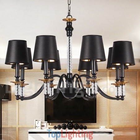 8 Light Black Retro Candle Style Chandelier 8 Light Black Retro Candle Style Chandelier
