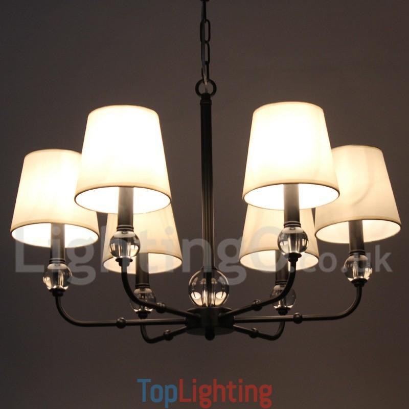 6 Light Rustic Retro Contemporary Candle Style Chandelier