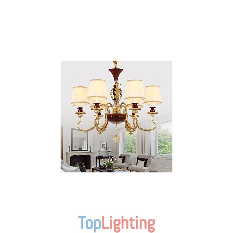 Crystal Chandelier 6 Lights Fashion Painting Metal