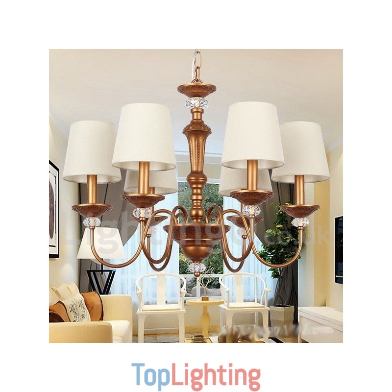 6 Light Rustic Black Retro Candle Style Chandelier