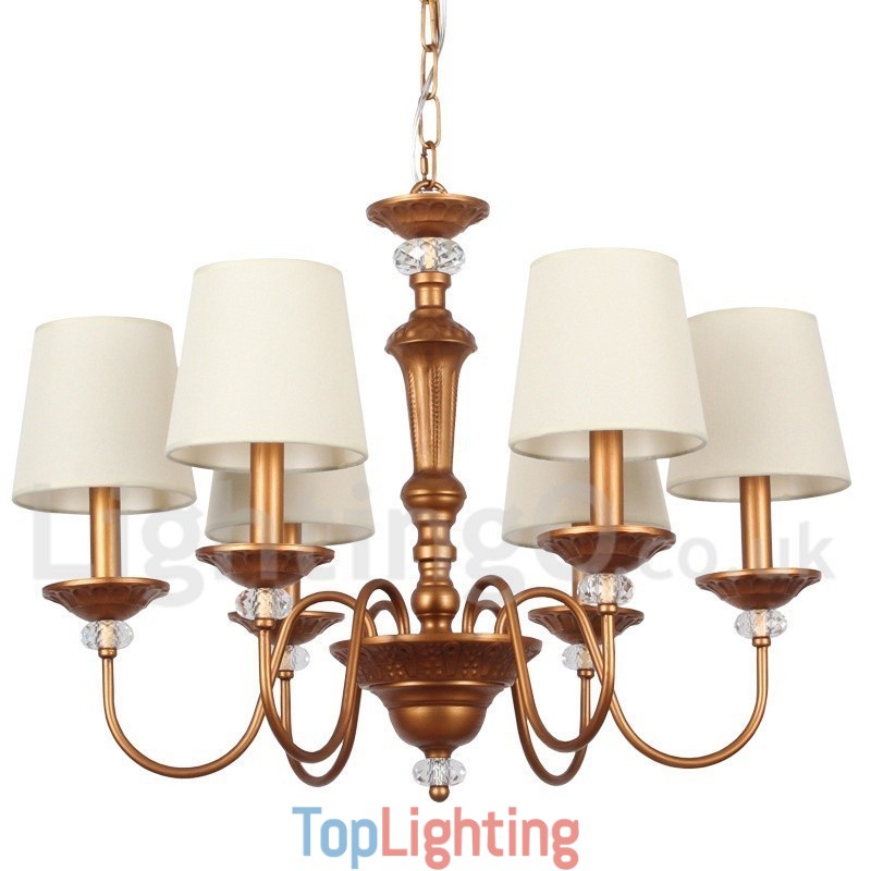 6 Light Rustic Black Retro Candle Style Chandelier