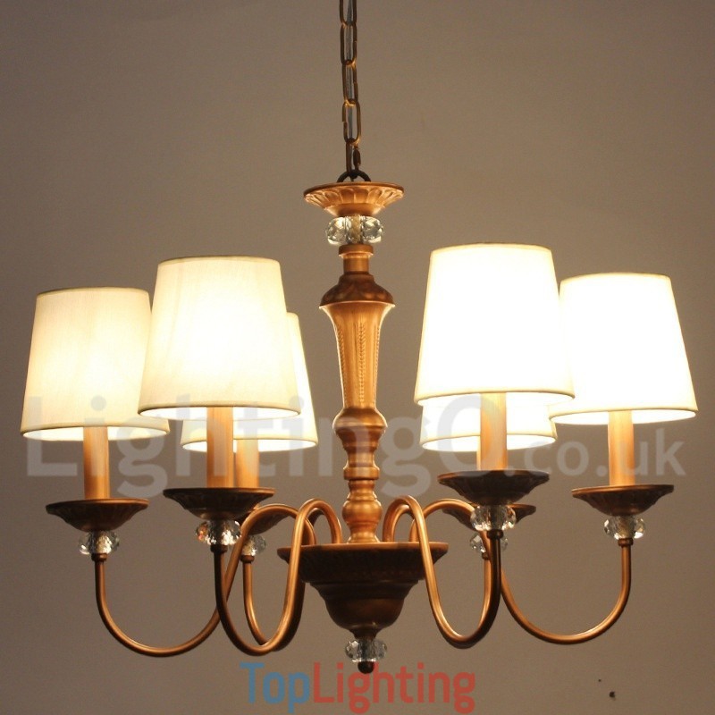 6 Light Rustic Black Retro Candle Style Chandelier