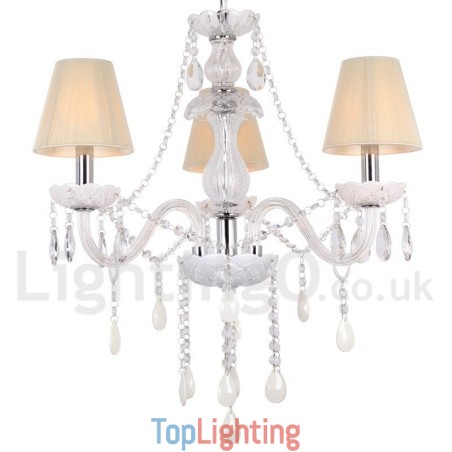 3 Light White K9 Crystal Candle Style Chandelier 3 Light White K9 Crystal Candle Style Chandelier