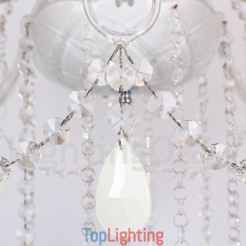 3 Light White K9 Crystal Candle Style Chandelier