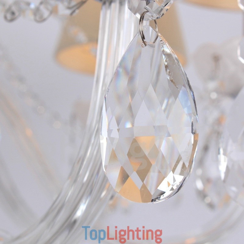 3 Light White K9 Crystal Candle Style Chandelier