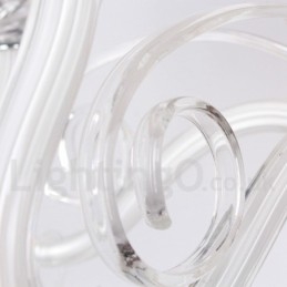 6 Light White Contemporary K9 Crystal Candle Style Chandelier