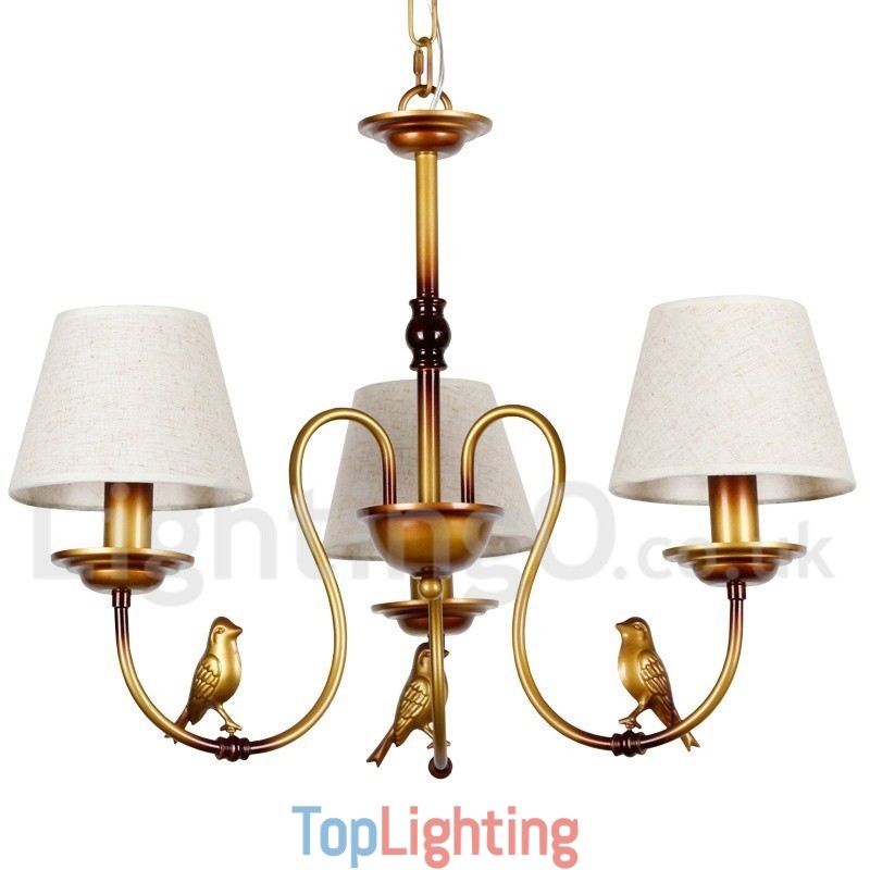 3 Light Modern Contemporary Rustic Retro Candle Style Chandelier