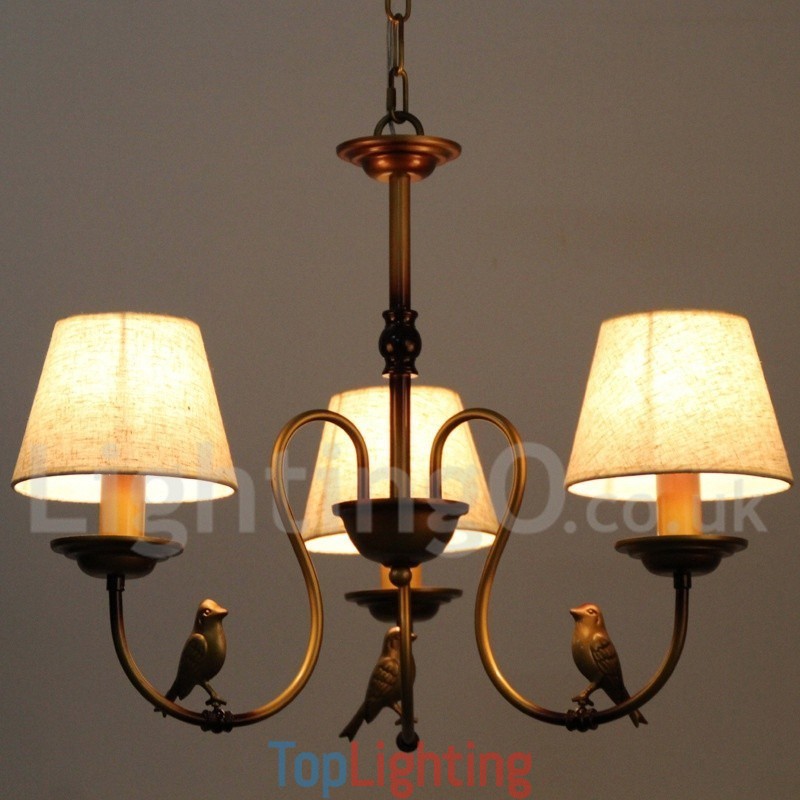 3 Light Modern Contemporary Rustic Retro Candle Style Chandelier