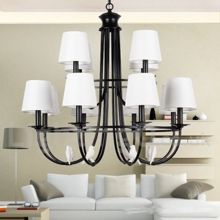 12 Light Retro Black Mediterranean Style Rustic Contemporary Candle Style Chandelier 12 Light Retro Black Mediterranean Style Rustic Contemporary Candle Style Chandelier