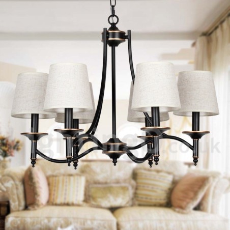 6 Light Rustic Retro Black Contemporary Candle Style Chandelier 6 Light Rustic Retro Black Contemporary Candle Style Chandelier
