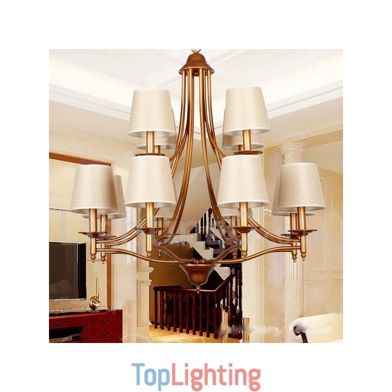12 Light Rustic Retro Mediterranean Style Candle Style Chandelier