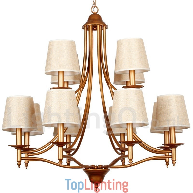12 Light Rustic Retro Mediterranean Style Candle Style Chandelier