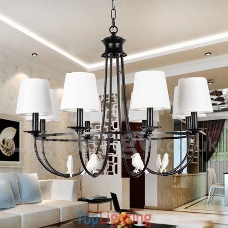 8 Light Retro Black Mediterranean Style Rustic Contemporary Candle Style Chandelier 8 Light Retro Black Mediterranean Style Rustic Contemporary Candle Style Chandelier