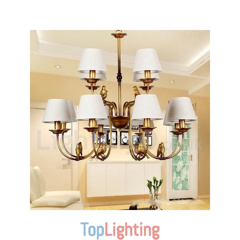 12 Light Modern Contemporary Rustic Retro Candle Style Chandelier