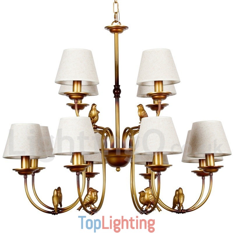 12 Light Modern Contemporary Rustic Retro Candle Style Chandelier