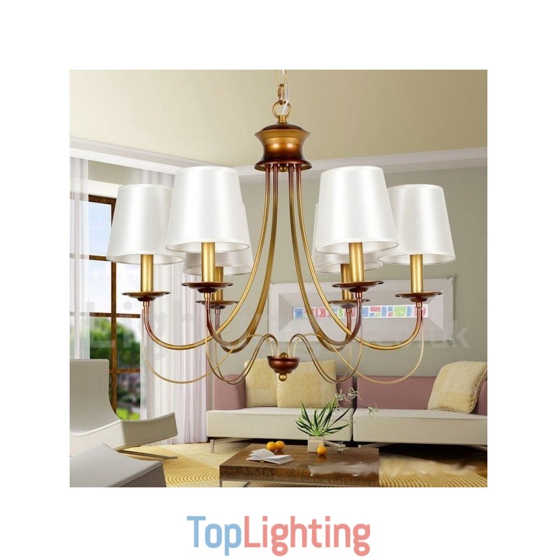6 Light Rustic Mediterranean Style Modern Contemporary Candle Style Chandelier