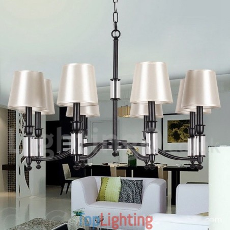 8 Light Black Retro Contemporary Candle Style Chandelier 8 Light Black Retro Contemporary Candle Style Chandelier