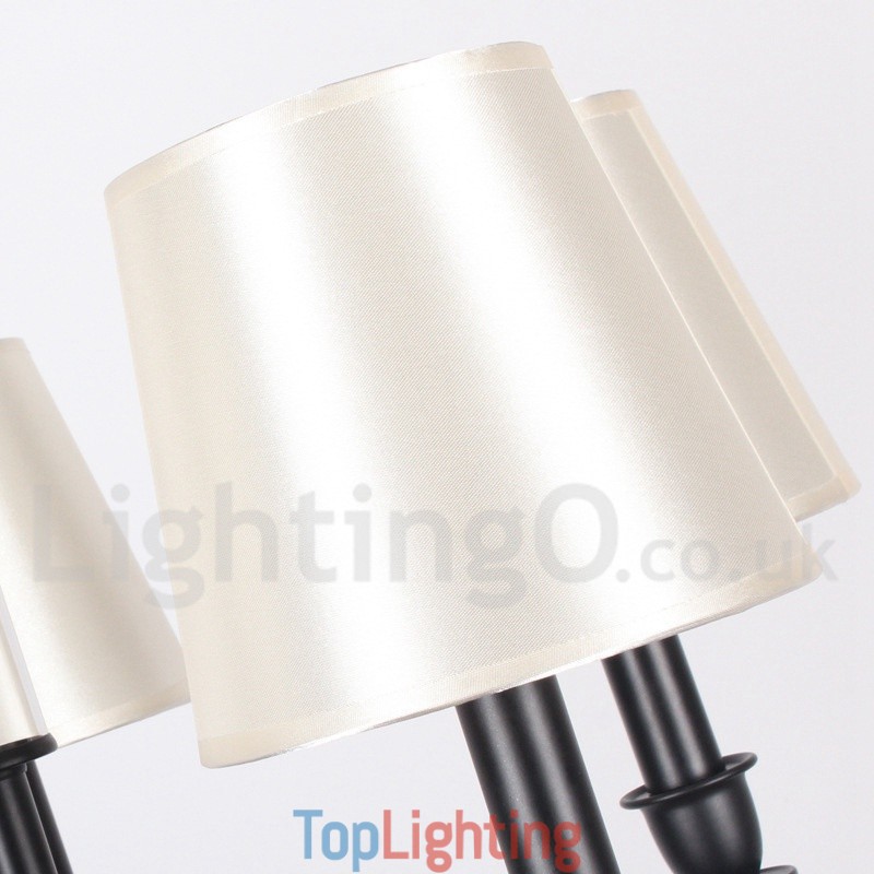8 Light Black Retro Contemporary Candle Style Chandelier