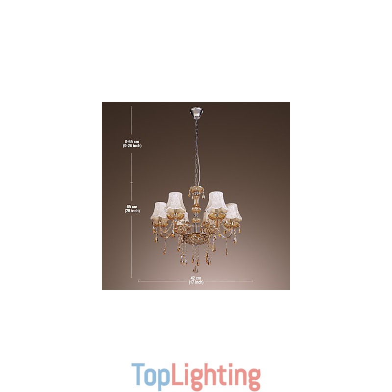 European Style Luxury 6 Light Chandelier With K9 Crystal