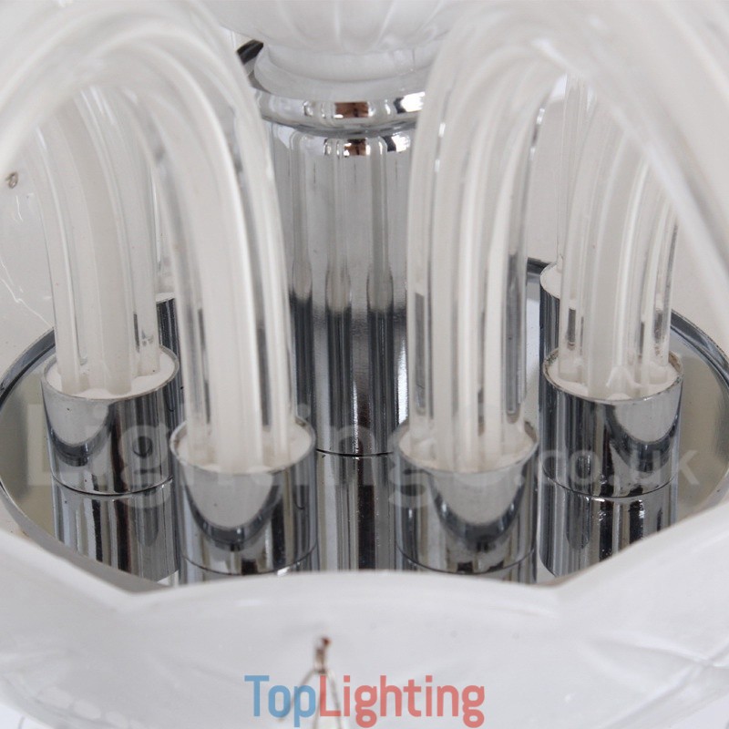 6 Light White K9 Crystal Candle Style Chandelier