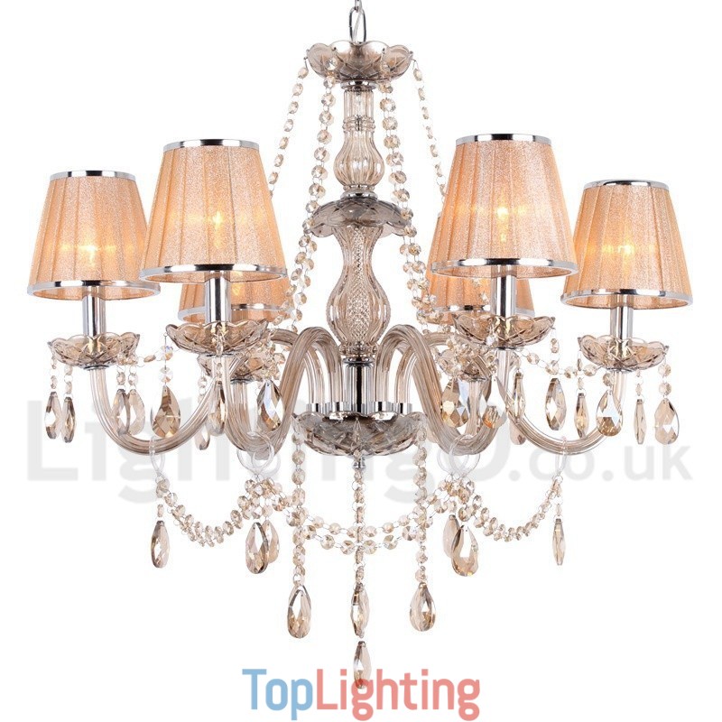 6 Light K9 Crystal Candle Style Chandelier