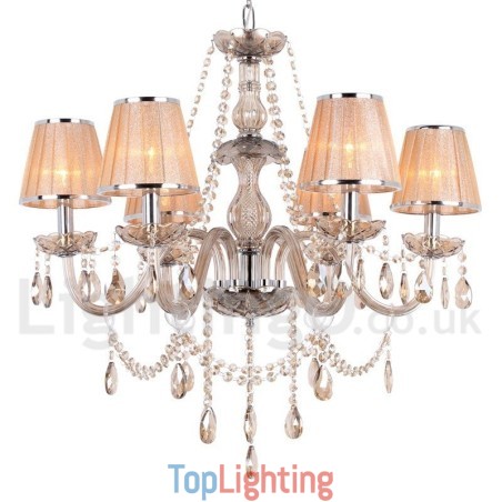 6 Light K9 Crystal Candle Style Chandelier 6 Light K9 Crystal Candle Style Chandelier