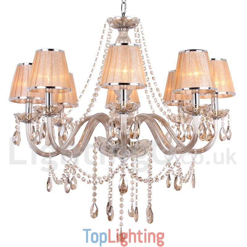 8 Light K9 Crystal Candle Style Chandelier
