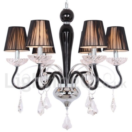 6 Light White Contemporary K9 Crystal Candle Style Chandelier 6 Light White Contemporary K9 Crystal Candle Style Chandelier