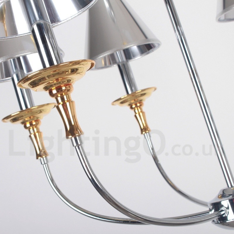 8 Light Modern Contemporary Chrome Candle Style Chandelier