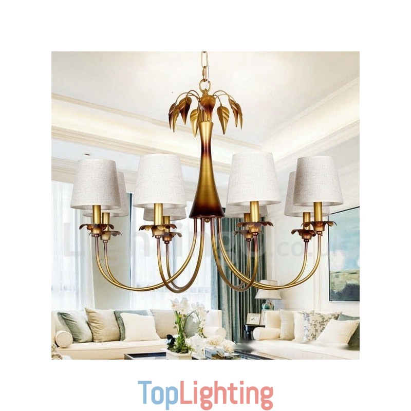 8 Light Modern Contemporary Rustic Candle Style Chandelier