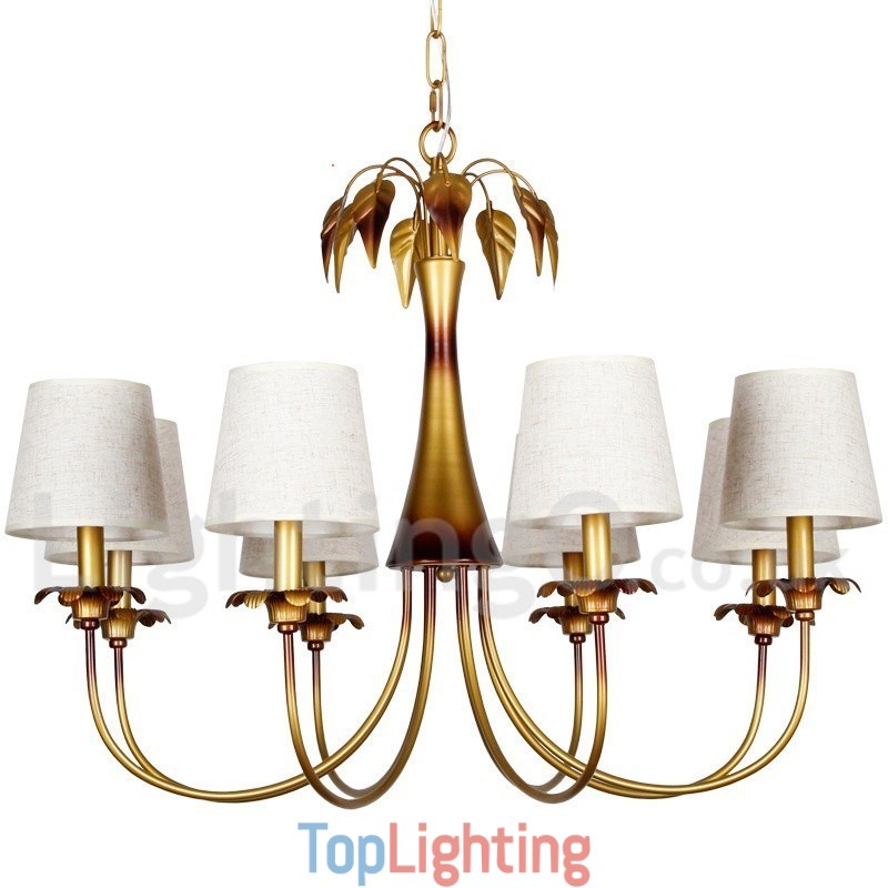 8 Light Modern Contemporary Rustic Candle Style Chandelier