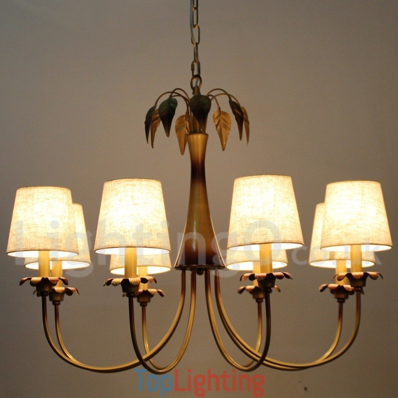 8 Light Modern Contemporary Rustic Candle Style Chandelier