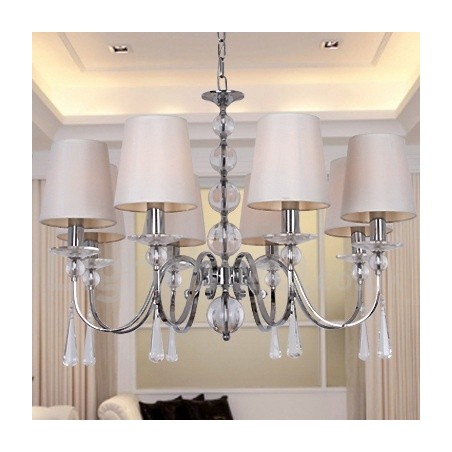 8 Light Contemporary K9 Crystal Candle Style Chandelier 8 Light Contemporary K9 Crystal Candle Style Chandelier