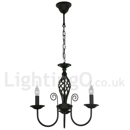 3 Light Contemporary Retro Black Candle Style Chandelier 3 Light Contemporary Retro Black Candle Style Chandelier