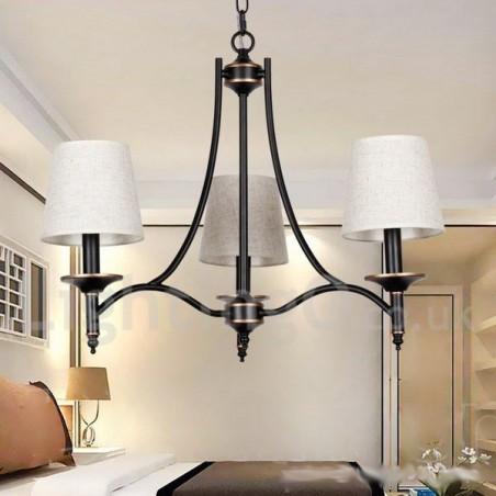3 Light Rustic Retro Black Contemporary Candle Style Chandelier 3 Light Rustic Retro Black Contemporary Candle Style Chandelier