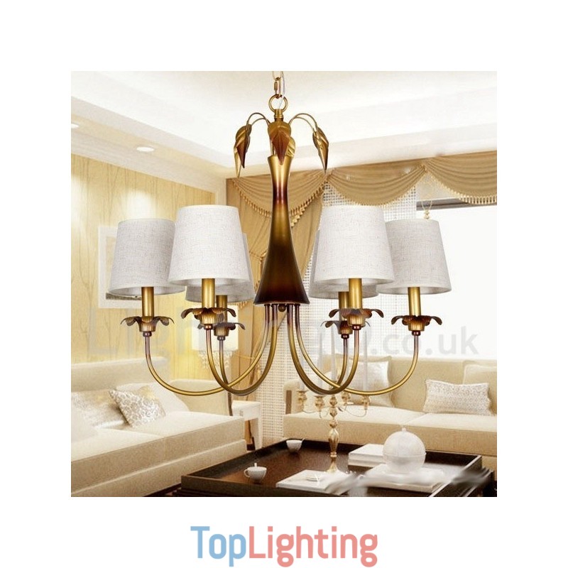 6 Light Modern Contemporary Rustic Candle Style Chandelier