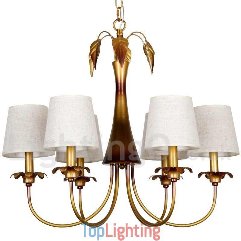6 Light Modern Contemporary Rustic Candle Style Chandelier