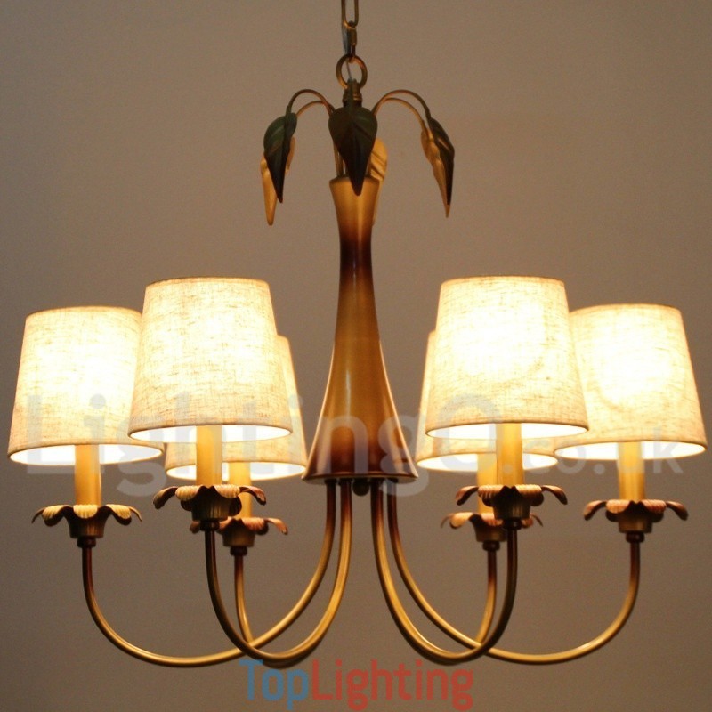 6 Light Modern Contemporary Rustic Candle Style Chandelier