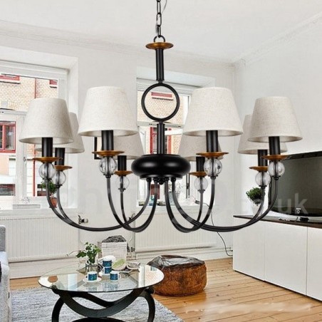 8 Light Rustic Retro Black Mediterranean Style Contemporary Candle Style Chandelier 8 Light Rustic Retro Black Mediterranean Style Contemporary Candle Style Chandelier