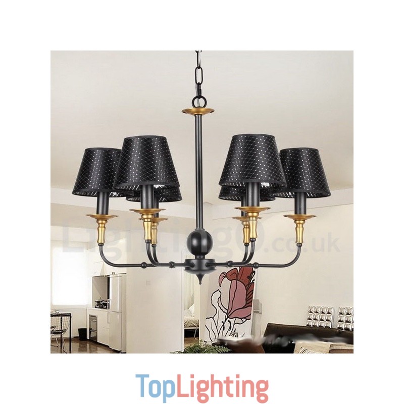 6 Light Retro Rustic Candle Style Chandelier