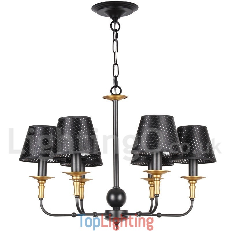 6 Light Retro Rustic Candle Style Chandelier