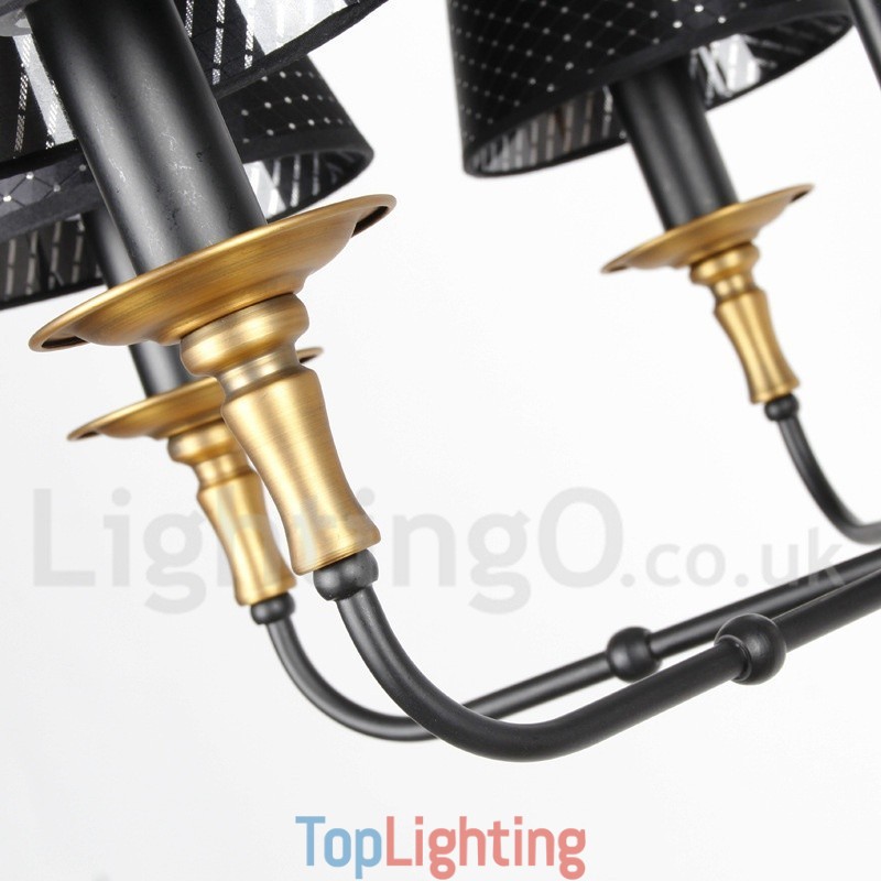 6 Light Retro Rustic Candle Style Chandelier
