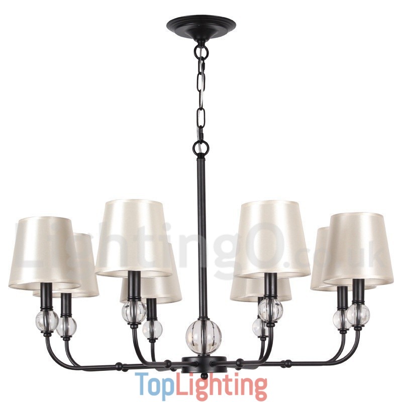 8 Light Rustic Retro Black Contemporary Candle Style Chandelier
