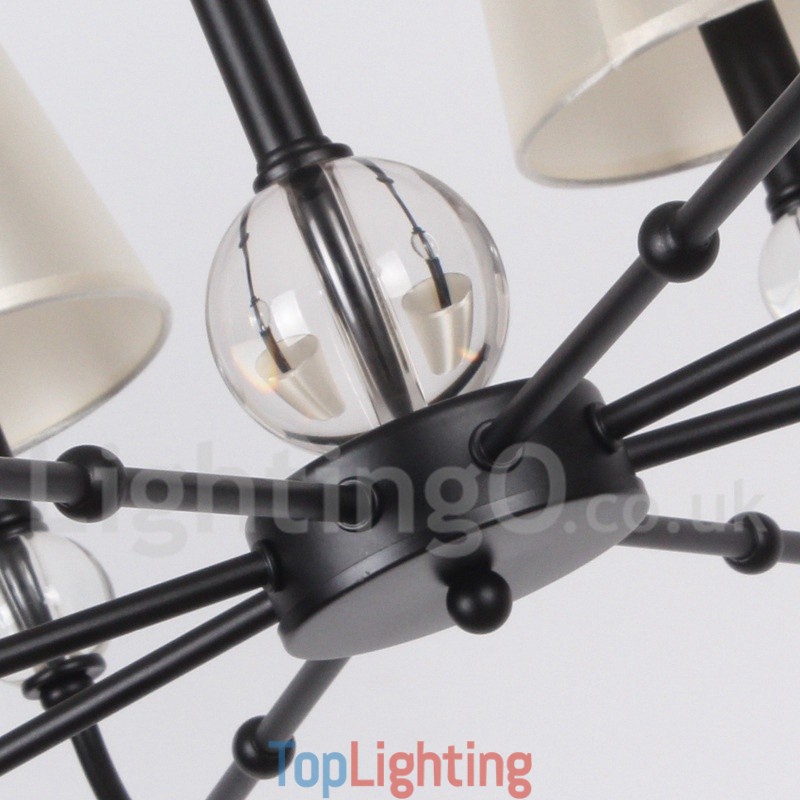 8 Light Rustic Retro Black Contemporary Candle Style Chandelier