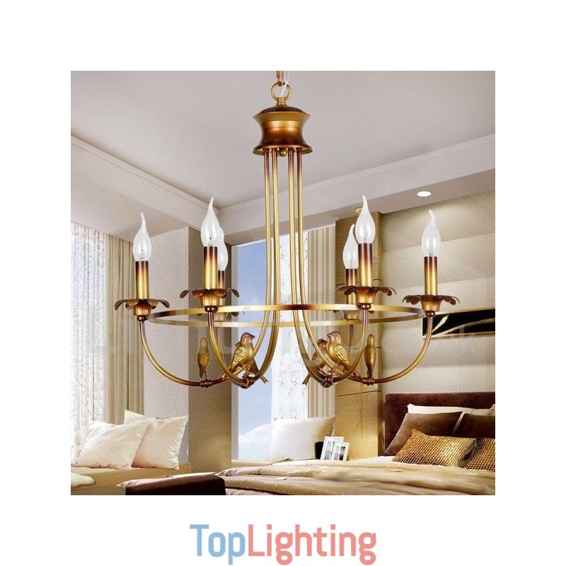 6 Light Retro Candle Style Chandelier