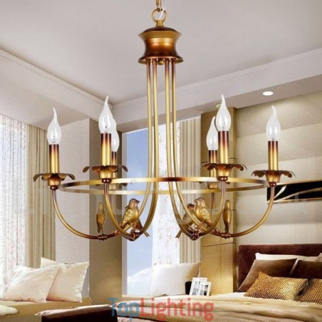 6 Light Retro Candle Style Chandelier 6 Light Retro Candle Style Chandelier