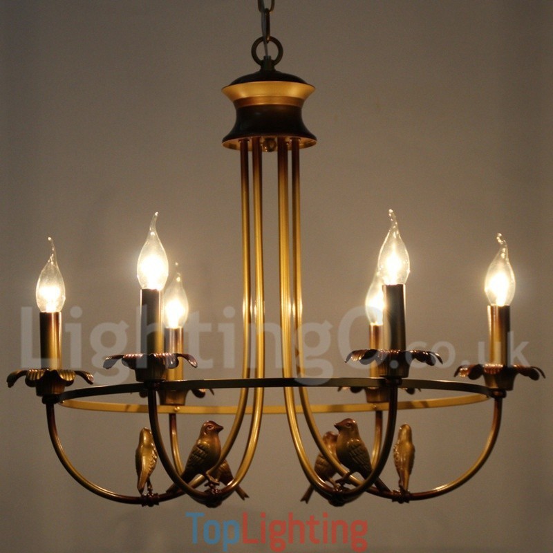 6 Light Retro Candle Style Chandelier